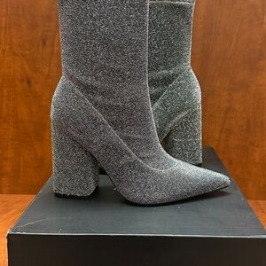 Marc Fisher Glittering Gray Heeled Boots